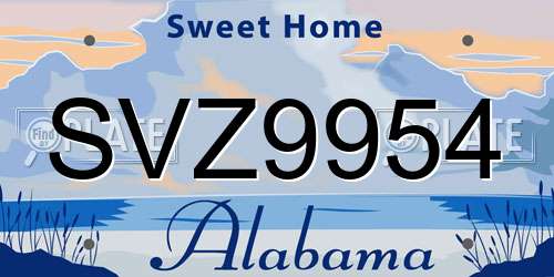 SVZ9954 Alabama License Plate