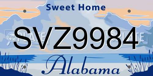 SVZ9984 Alabama License Plate
