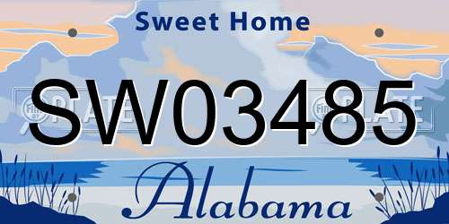 SW03485 Alabama License Plate