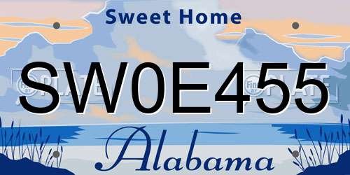 SW0E455 Alabama License Plate
