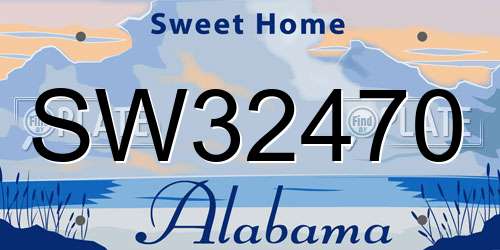 SW32470 Alabama License Plate