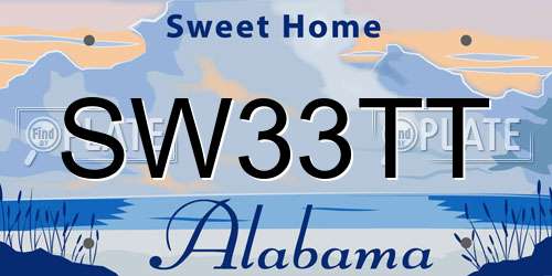 SW33TT Alabama License Plate