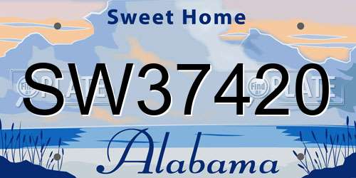 SW37420 Alabama License Plate