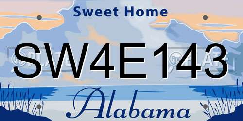 SW4E143 Alabama License Plate