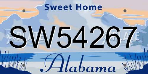 SW54267 Alabama License Plate