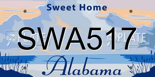 SWA517 Alabama License Plate
