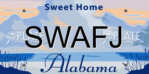 SWAFJ Alabama License Plate