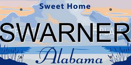 SWARNER Alabama License Plate