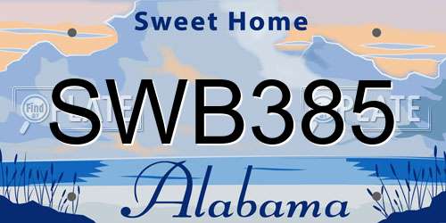 SWB385 Alabama License Plate