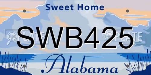 SWB425 Alabama License Plate