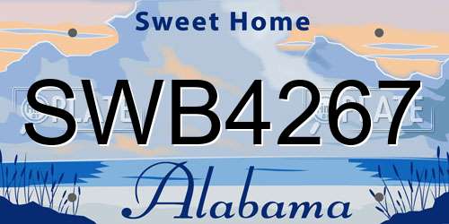 SWB4267 Alabama License Plate