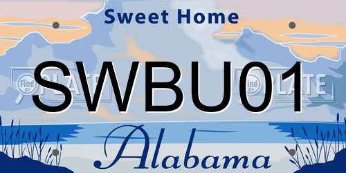 SWBU01 Alabama License Plate