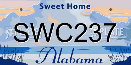 SWC237 Alabama License Plate