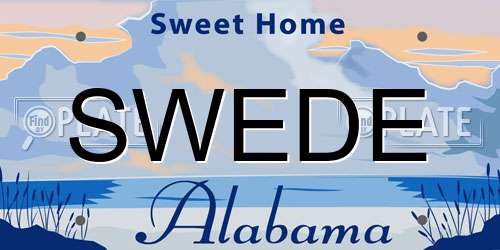 SWEDE Alabama License Plate
