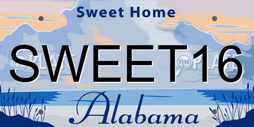 SWEET16 Alabama License Plate