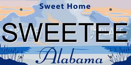 SWEETEE Alabama License Plate