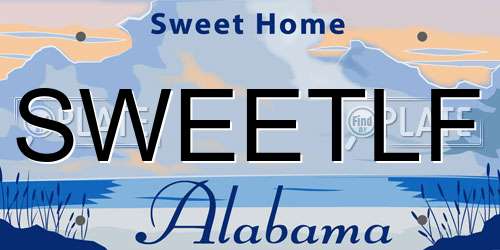 SWEETLF Alabama License Plate
