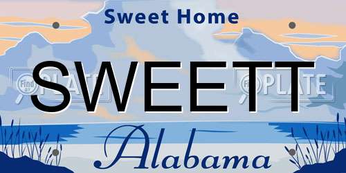 SWEETT Alabama License Plate