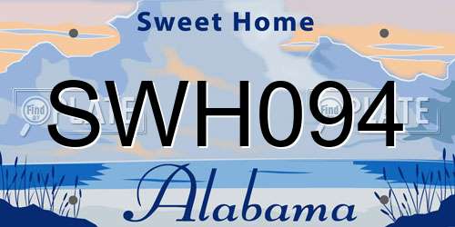 SWH094 Alabama License Plate