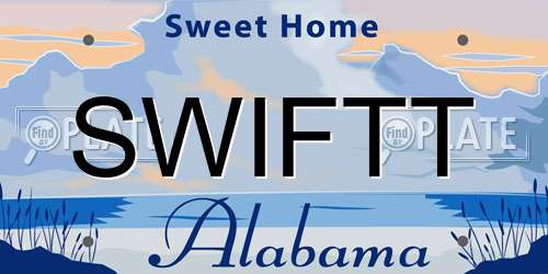 SWIFTT Alabama License Plate
