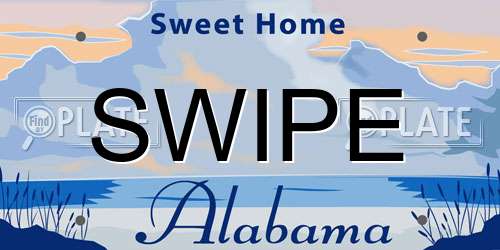 SWIPE Alabama License Plate