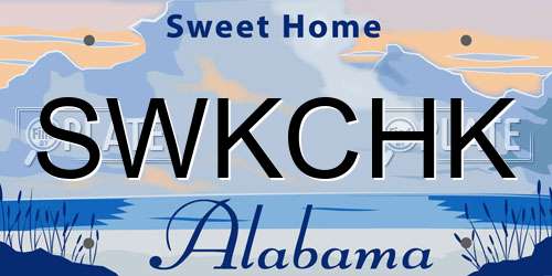 SWKCHK Alabama License Plate