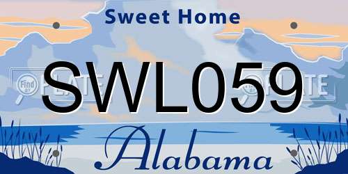SWL059 Alabama License Plate