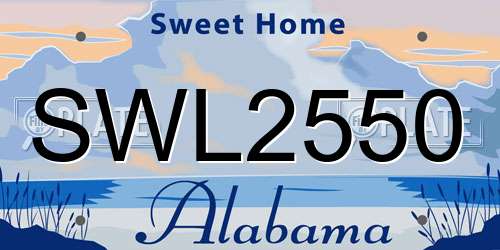 SWL2550 Alabama License Plate