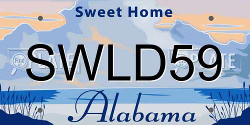 SWLD59 Alabama License Plate