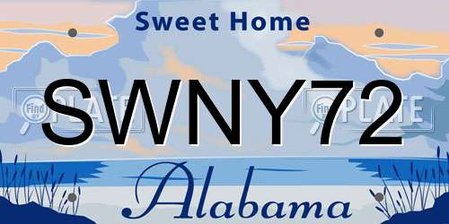 SWNY72 Alabama License Plate
