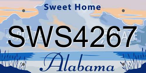SWS4267 Alabama License Plate