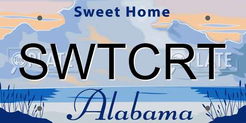 SWTCRT Alabama License Plate