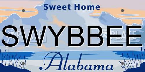 SWYBBEE Alabama License Plate