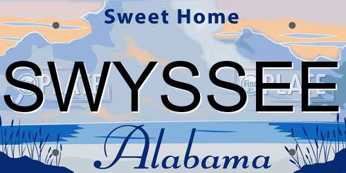 SWYSSEE Alabama License Plate