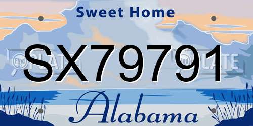 SX79791 Alabama License Plate