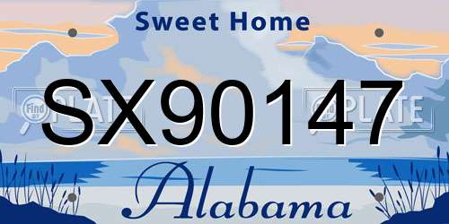 SX90147 Alabama License Plate