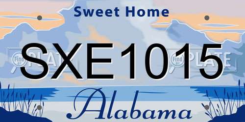 SXE1015 Alabama License Plate