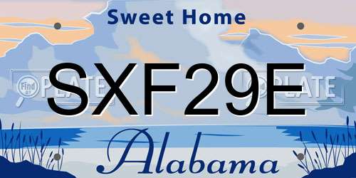 SXF29E Alabama License Plate