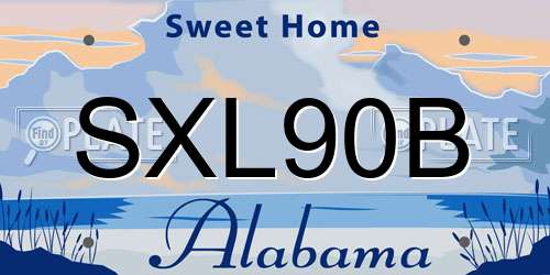 SXL90B Alabama License Plate