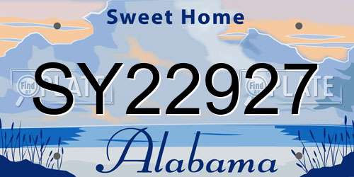 SY22927 Alabama License Plate