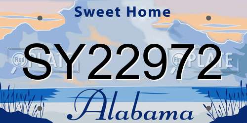SY22972 Alabama License Plate