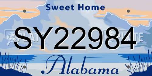 SY22984 Alabama License Plate