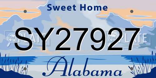 SY27927 Alabama License Plate