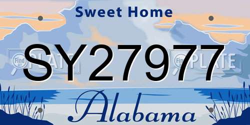 SY27977 Alabama License Plate