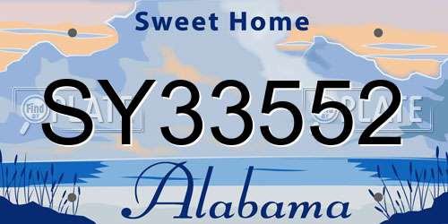 SY33552 Alabama License Plate