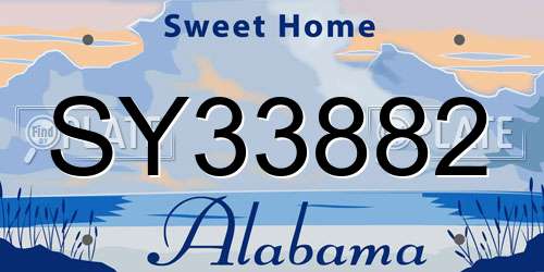 SY33882 Alabama License Plate