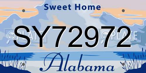 SY72972 Alabama License Plate