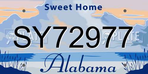 SY72977 Alabama License Plate