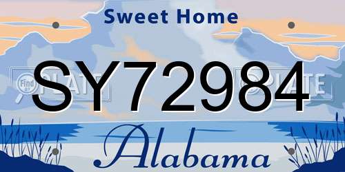 SY72984 Alabama License Plate