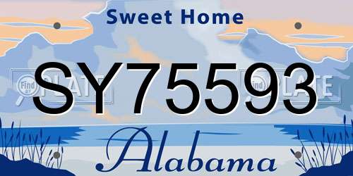 SY75593 Alabama License Plate